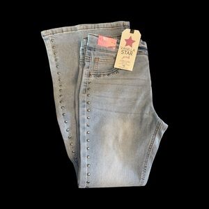 Vanilla Star Women's Denim Jeans with Stud Accents